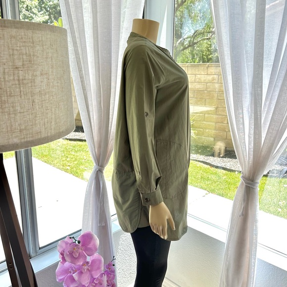 BONNIE ALEX Long Utility Jacket Coat Womens Size 55 M Medium Green Zip Closure - Picture 3 of 9